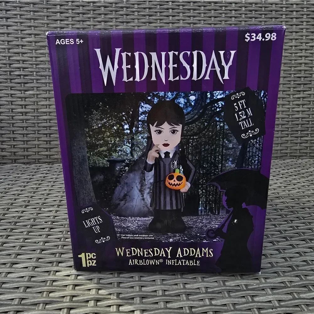 Halloween Wednesday Addams 5 Ft Airblown Inflatable LED LIT New 2024 Gemmy